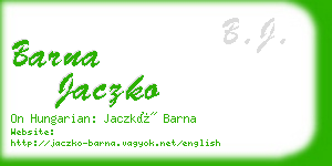 barna jaczko business card